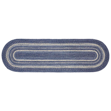 Great Falls Blue Jute Braided Rug/Runner Oval with Rug Pad 22